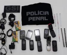 Materiais apreendidos na Penitenciária Estadual de Cascavel (PEC)